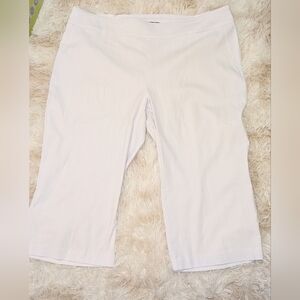 NWT, Counterparts, Solid White, Pull On, Stretch Capri Pants - Ladies Size 24w